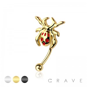 SPIDER 316L SURGICAL STEEL CURVED BARBELL/EYEBROW